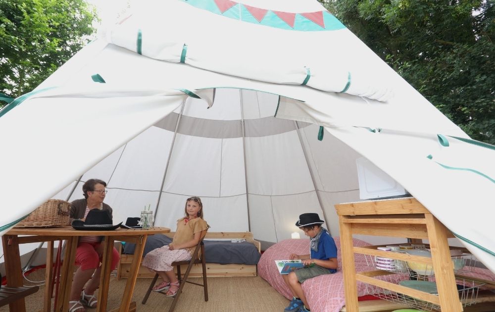 Unusual-campsite-with-swimming-pool-in-the-Bay-of-Somme-Residential-campsite-with-swimming-pool-in-the-Bay-of-Somme-Camping-Clos-Cacheleux-tipi-2 Family Tipi